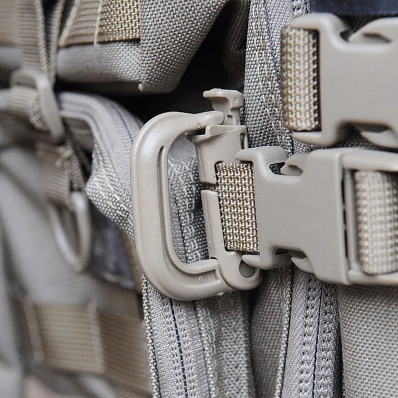 Outdoor GRIMLOC Molle Carabiner D Locking Ring Plastic Clip Snap Type Ring Buckle Carabiner Keychain ITW Fastener Bag Buckle