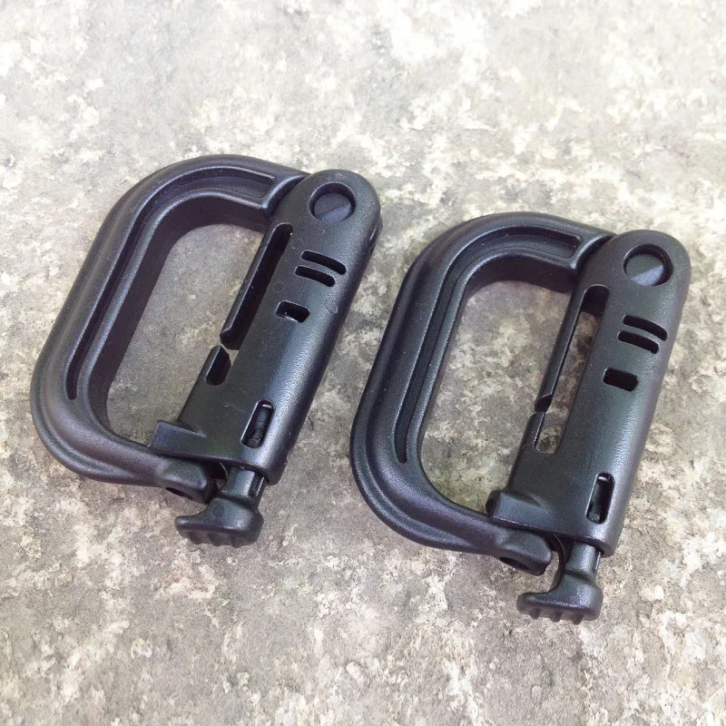 Outdoor GRIMLOC Molle Carabiner D Locking Ring Plastic Clip Snap Type Ring Buckle Carabiner Keychain ITW Fastener Bag Buckle