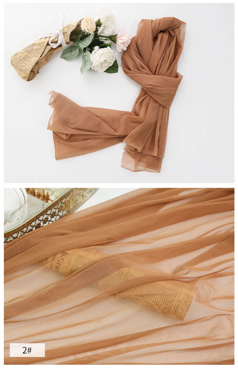 1/3/5 Meters Soft 4 Way Stretch Nude Power Mesh Fabric By The Meters For Clothes Sewing Backing Dress Bottoming Dance Tulle