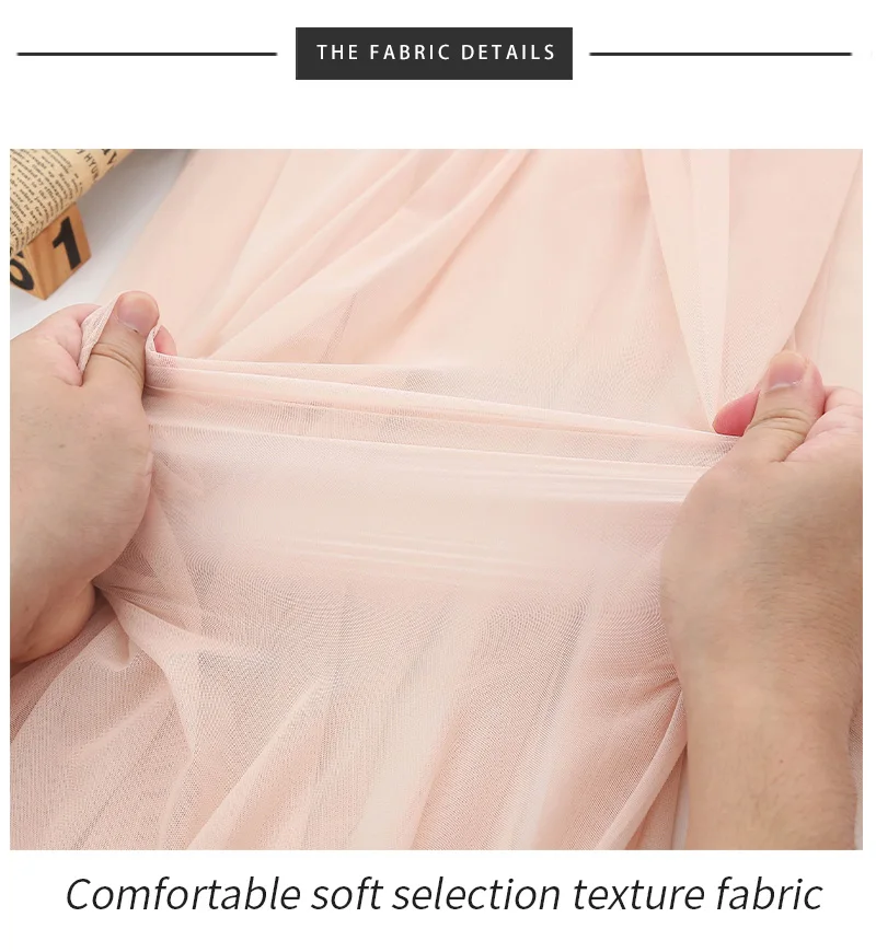 1/3/5 Meters Soft 4 Way Stretch Nude Power Mesh Fabric By The Meters For Clothes Sewing Backing Dress Bottoming Dance Tulle