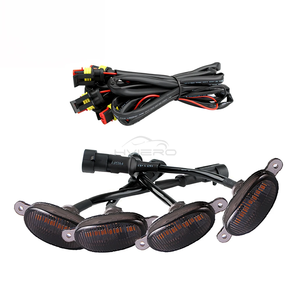 4X Car Grille Light Yellow Light Daytime Running Light LED Decorative Warning Light Pickup Truck Haze Light 12V Control Raptor