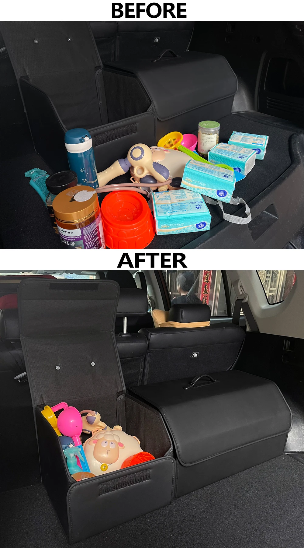 Folding Car Storage Box Large Capacity Auto Trunk Organizer Boxes Leather Waterproof Cars Stowing Tidying Multi-color Interior