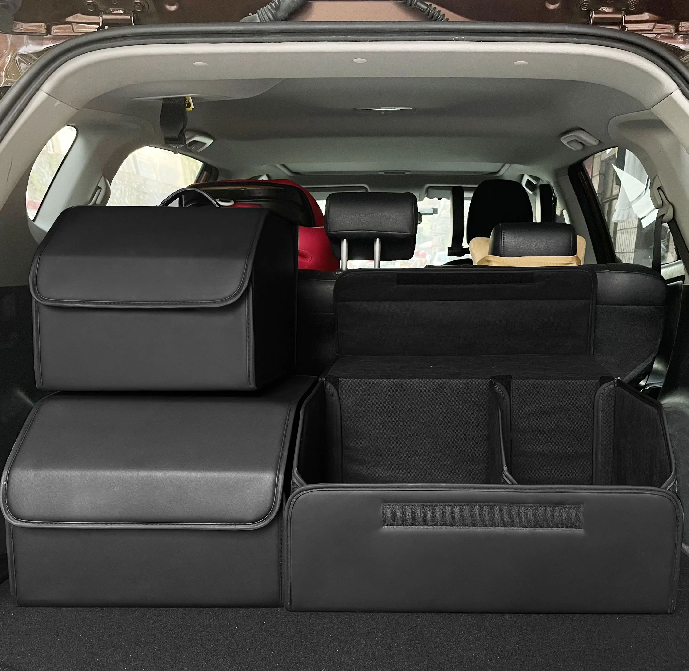 Folding Car Storage Box Large Capacity Auto Trunk Organizer Boxes Leather Waterproof Cars Stowing Tidying Multi-color Interior