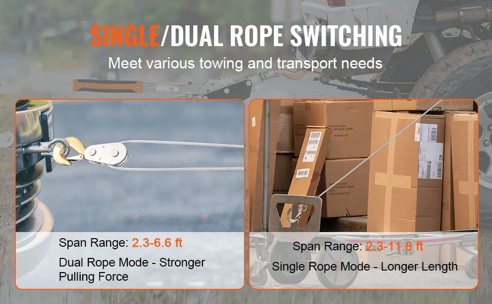 SucceBuy 2T/5T Come Along Winch Ratchet Power Puller Tool with 11.5ft Steel Cable Automotive Hoist Cable Puller for Vehicle Rescue