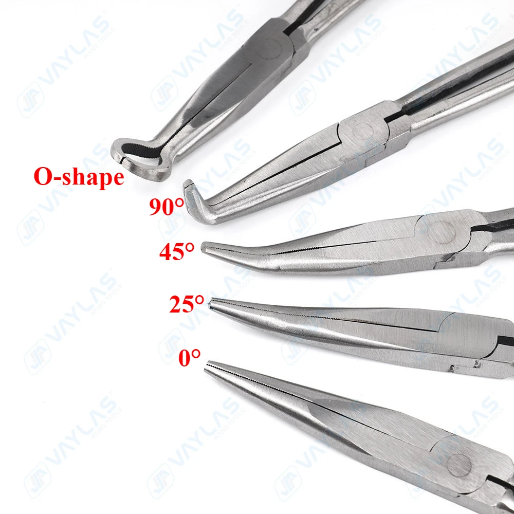 11 Inch Straight Tip 25 45 90 Degree Bent O Shape Multi-functional Needle Nose Plier Mechanics Hand Tools