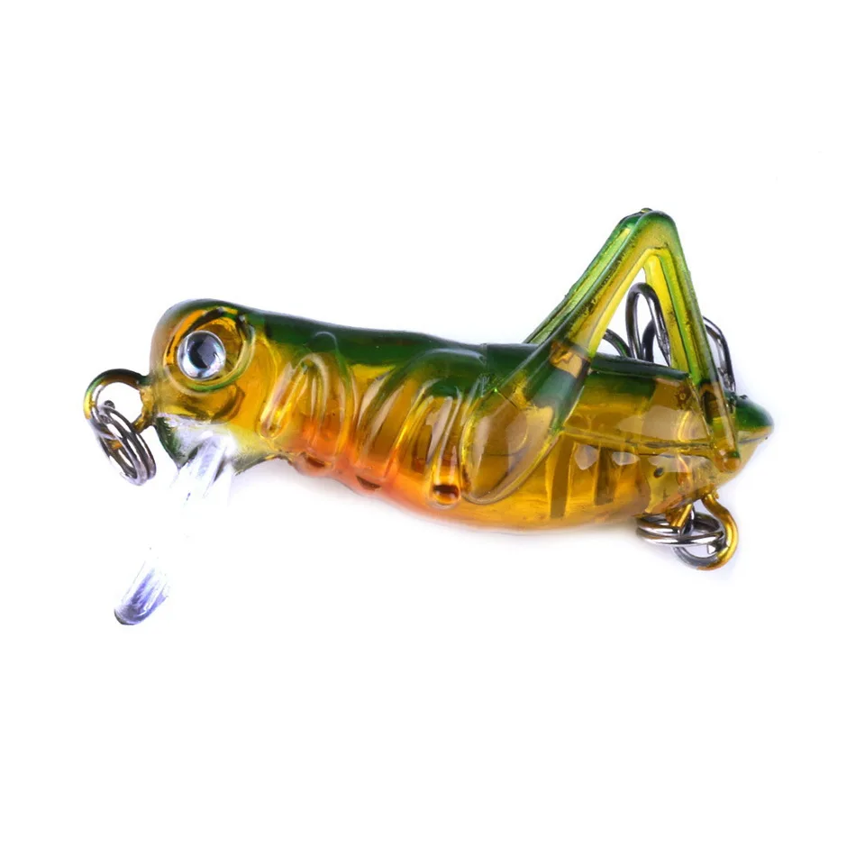 Fishing Lure 35mm 3g Grasshopper Insect Bait Flying Lure Hard Bait Realistic Artificial Bait Bass With 10 # Hooks Fishing Bait