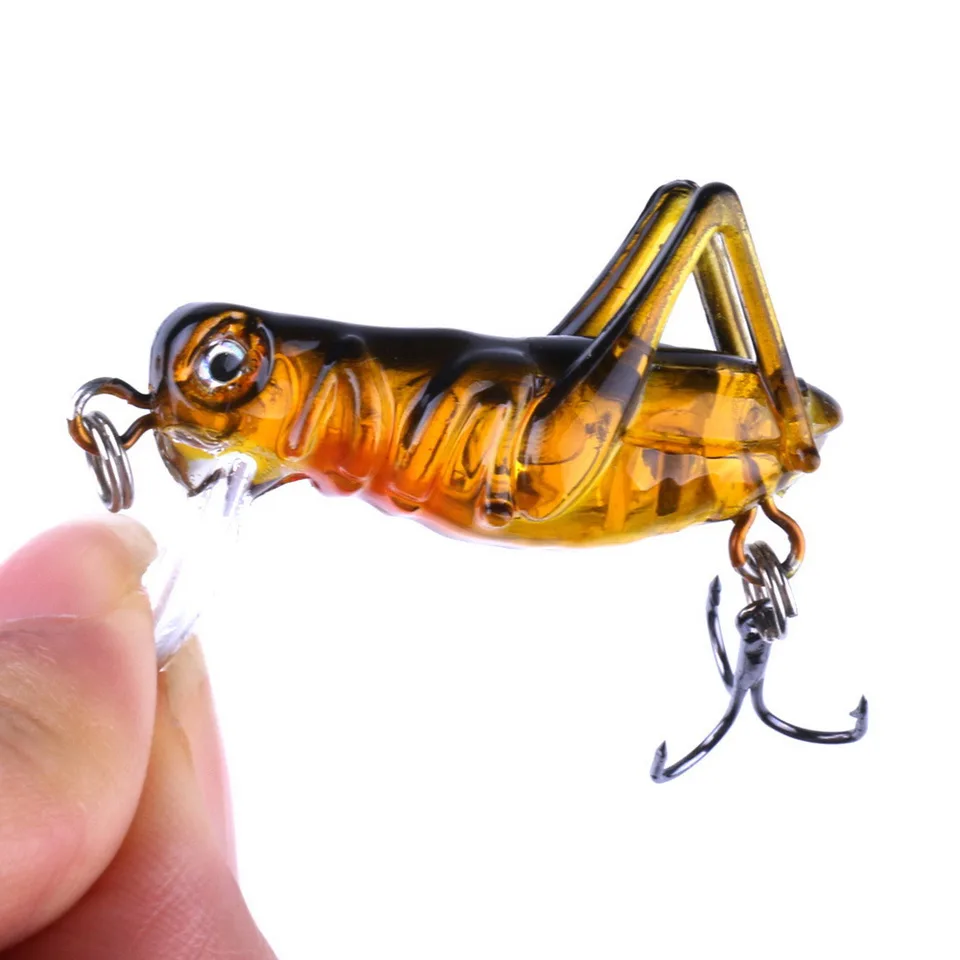Fishing Lure 35mm 3g Grasshopper Insect Bait Flying Lure Hard Bait Realistic Artificial Bait Bass With 10 # Hooks Fishing Bait