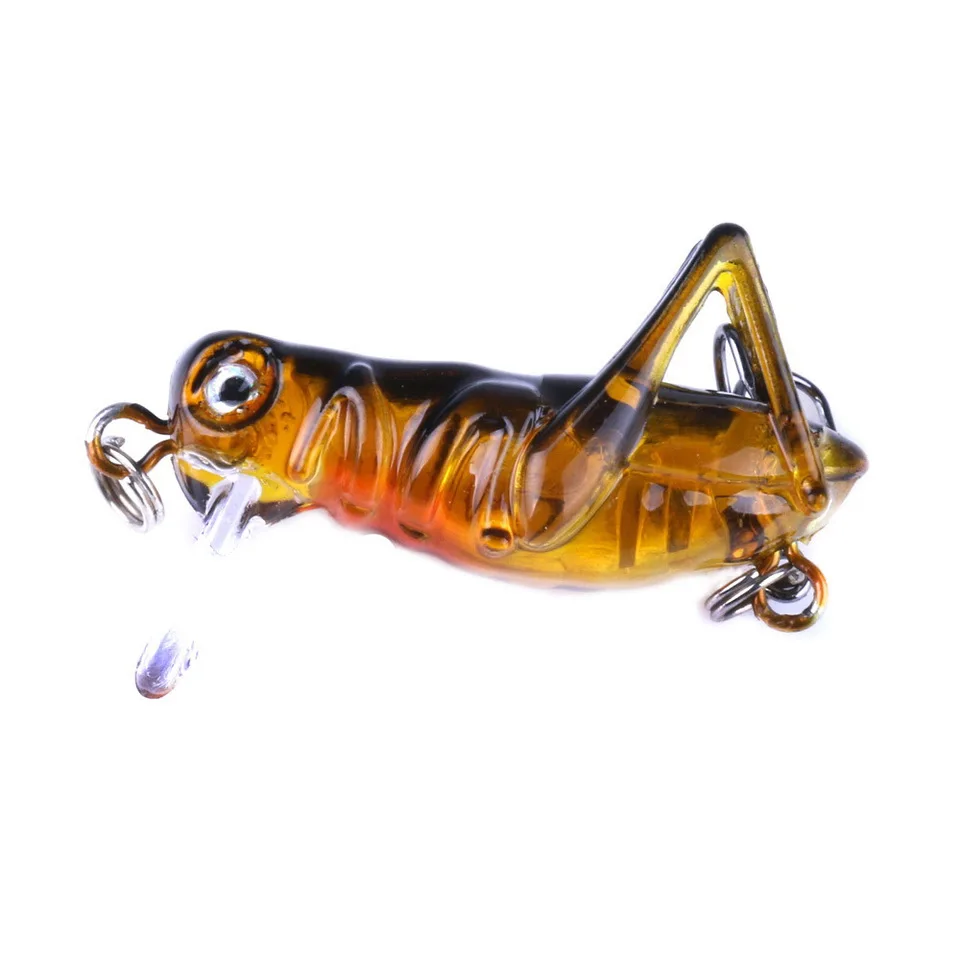 Fishing Lure 35mm 3g Grasshopper Insect Bait Flying Lure Hard Bait Realistic Artificial Bait Bass With 10 # Hooks Fishing Bait