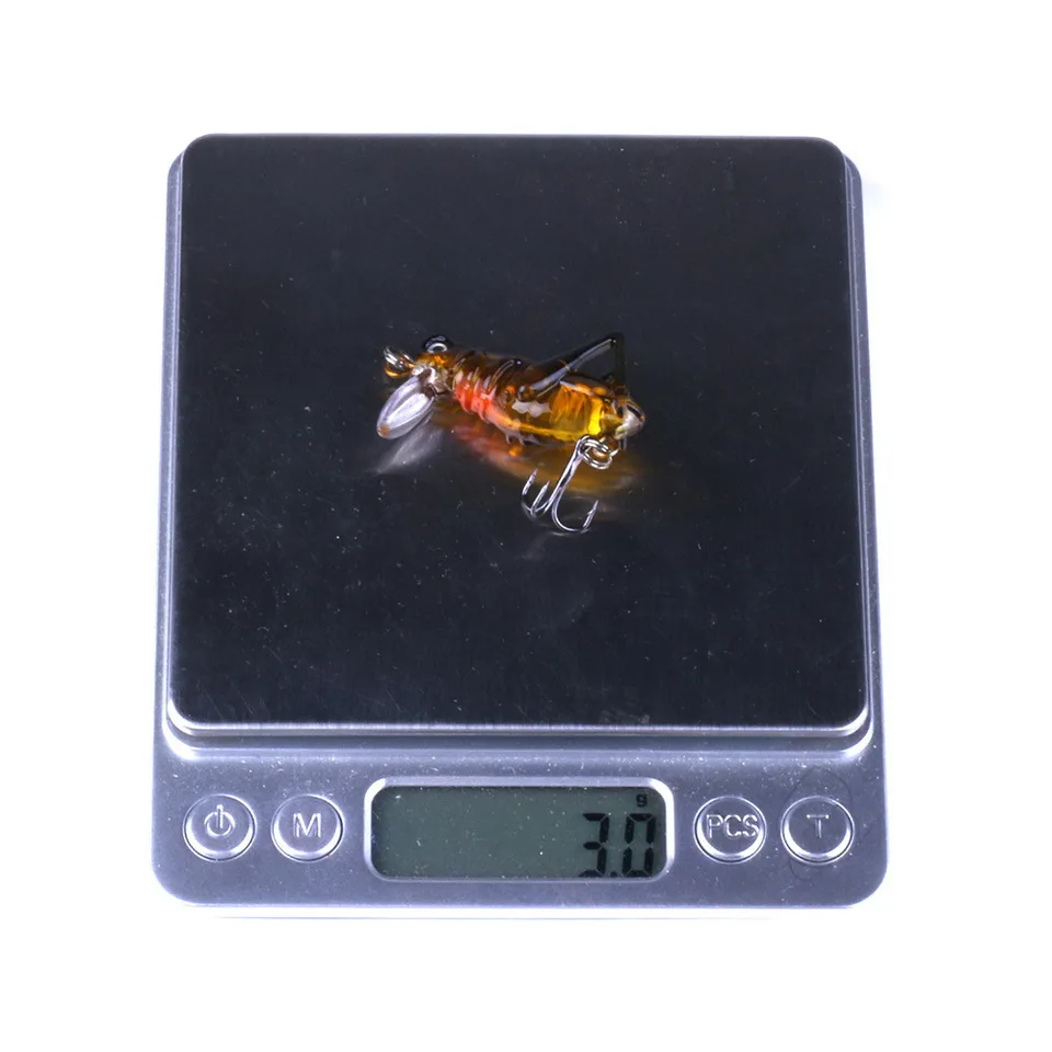Fishing Lure 35mm 3g Grasshopper Insect Bait Flying Lure Hard Bait Realistic Artificial Bait Bass With 10 # Hooks Fishing Bait