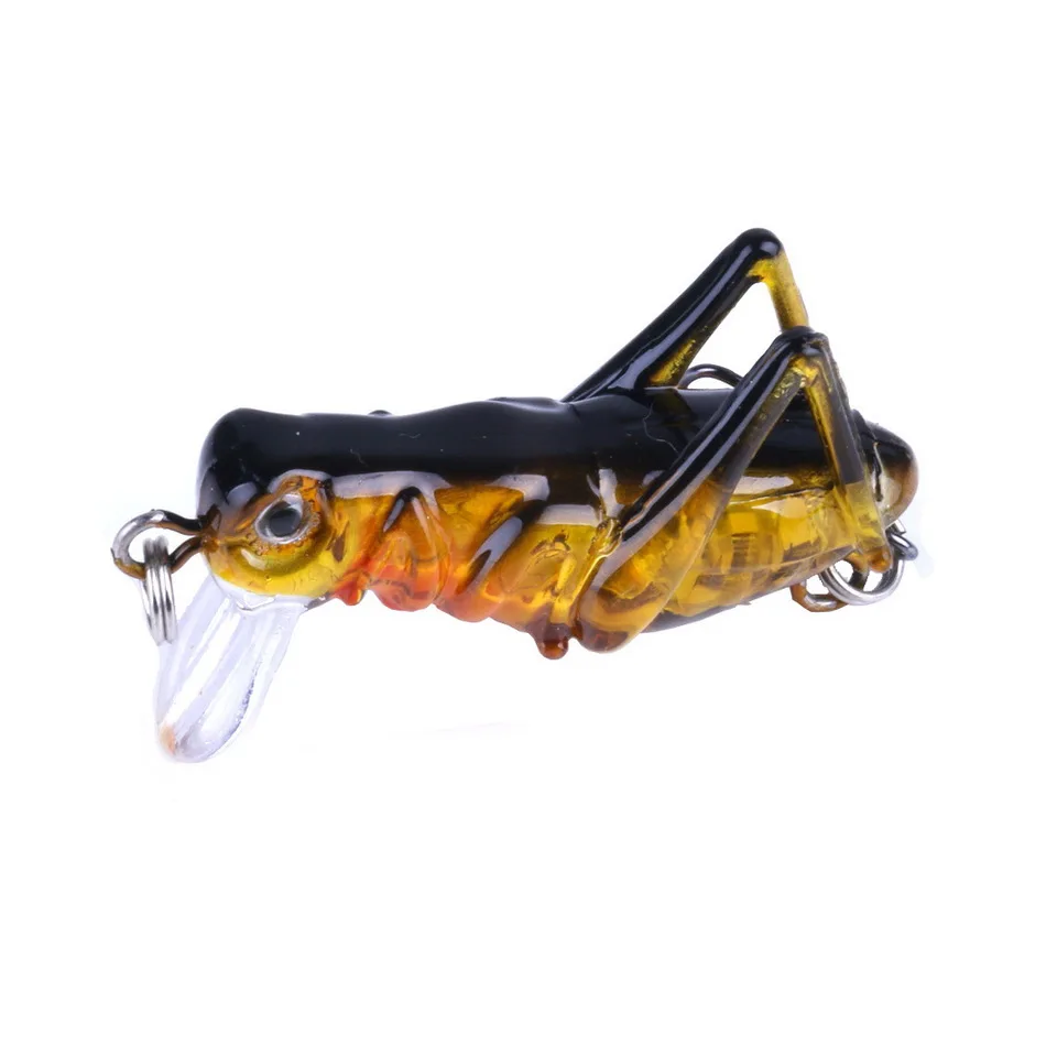 Fishing Lure 35mm 3g Grasshopper Insect Bait Flying Lure Hard Bait Realistic Artificial Bait Bass With 10 # Hooks Fishing Bait