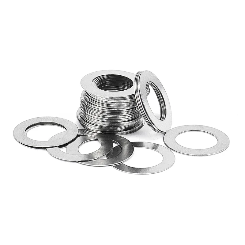 0.1 0.2 ~1mm M2 M3 M4 M5 M6 M7 M8 M9 M10 M12 13 14 to M40 304 Stainless Steel Adjusting Shim Gasket Ultra Thin Plain Flat Washer