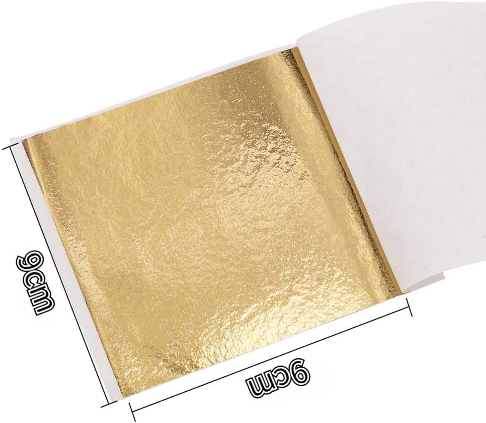 9x9cm 100/500 Sheets Practical K Pure Shiny Gold Leaf for Gilding Funiture Lines Wall Crafts Handicrafts Decoration