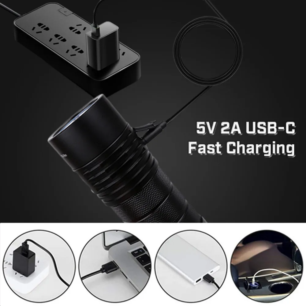 Sofirn SP36 Pro 8000lm Powerful LED Flashlight 4*SST40 USB C Rechargeable 18650 Torch