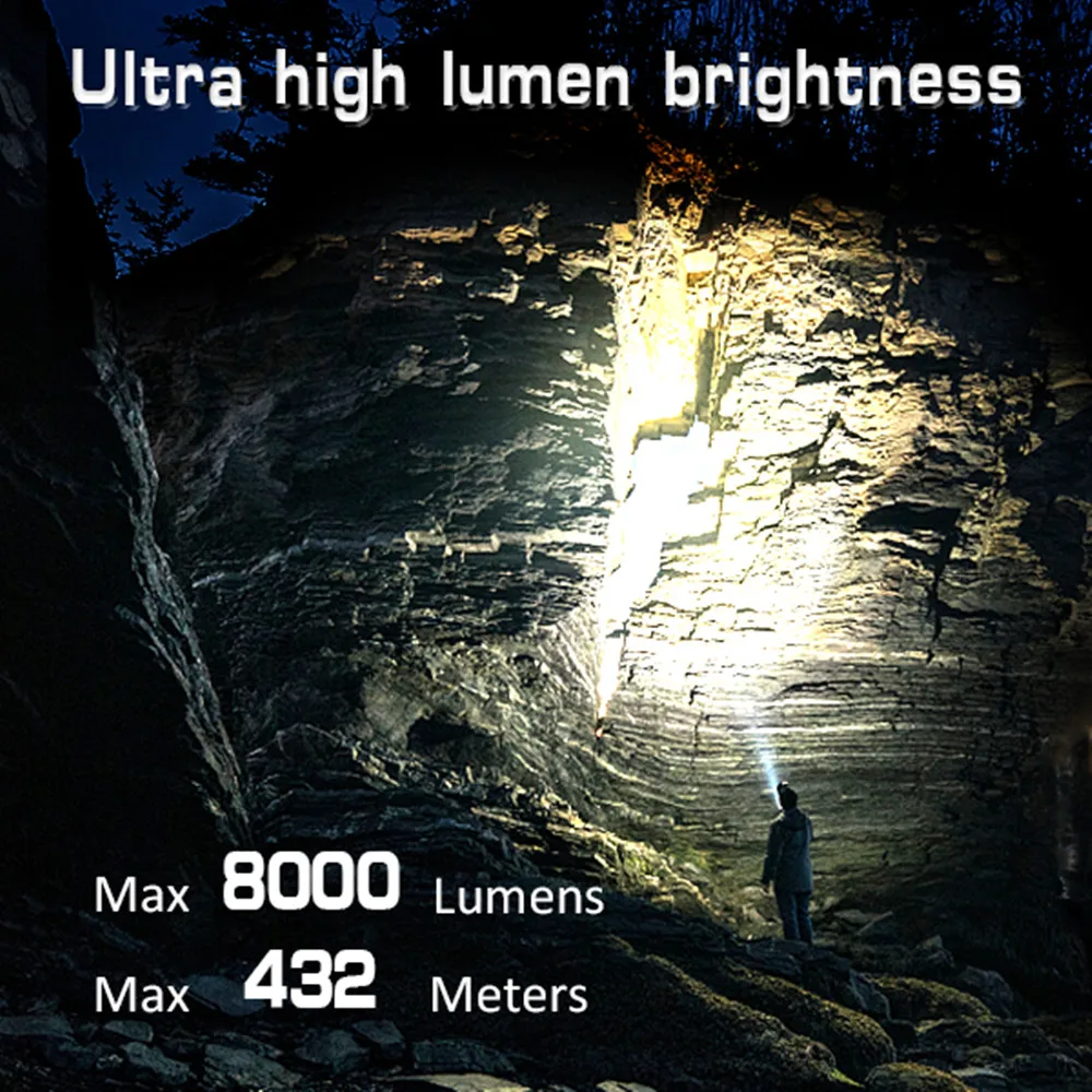 Sofirn SP36 Pro 8000lm Powerful LED Flashlight 4*SST40 USB C Rechargeable 18650 Torch