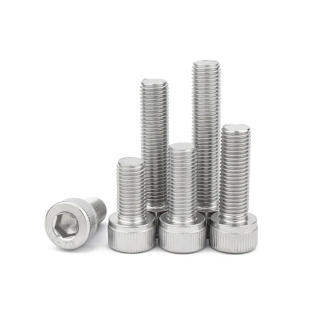 1/20pcs M3 M4 M5 M6 M8 M10 M12 304 Stainless Steel A2-70 Fine Thread Pitch Hexgonal Hex Socket Round Cap Head Screw Allen Bolt