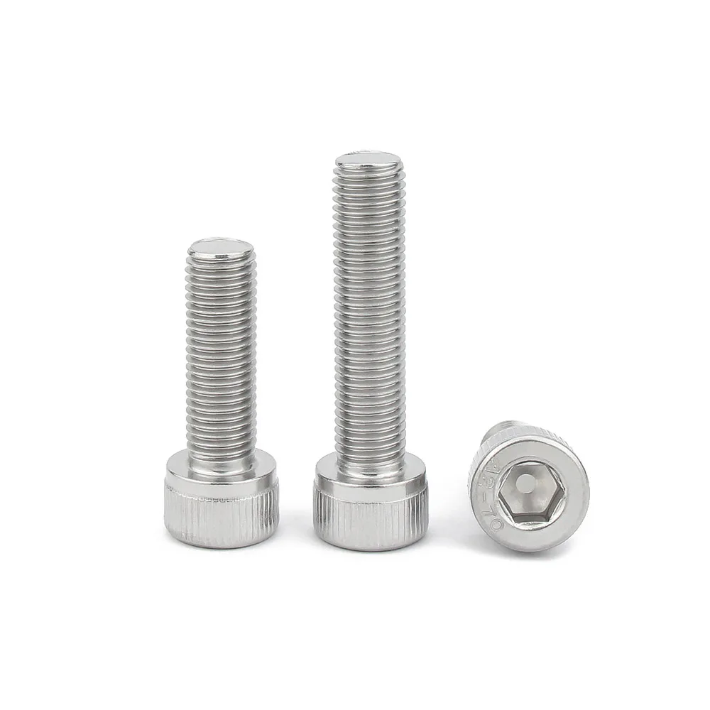 1/20pcs M3 M4 M5 M6 M8 M10 M12 304 Stainless Steel A2-70 Fine Thread Pitch Hexgonal Hex Socket Round Cap Head Screw Allen Bolt