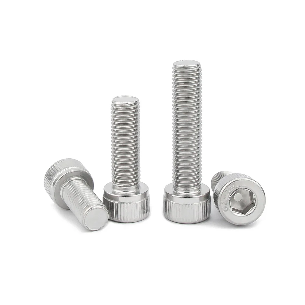 1/20pcs M3 M4 M5 M6 M8 M10 M12 304 Stainless Steel A2-70 Fine Thread Pitch Hexgonal Hex Socket Round Cap Head Screw Allen Bolt