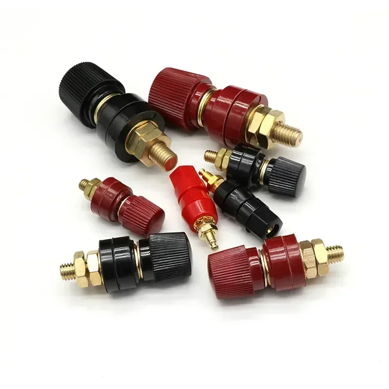Wire Binding Post Thread Screw M5 M6 M8 M10 Lithium Battery Weld Inverter Clamps Power Supply Connect Terminal Splice Black Red