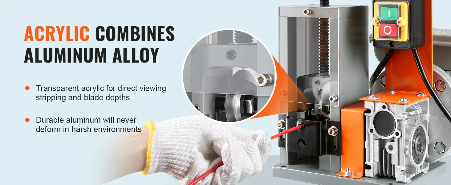 SucceBuy Electric Wire Stripping Machine 1.5-25mm Cable Stripper 180W 60ft/min 3 Feeding Holes Wire Peeler Scrap Copper Recycle