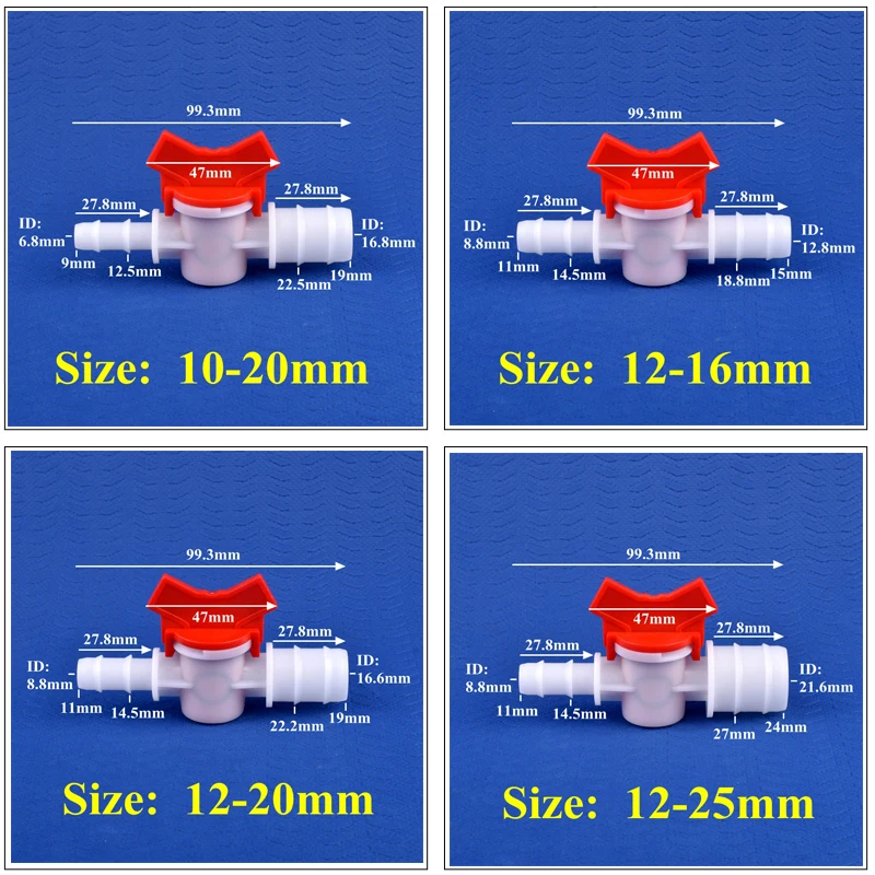 1~50pcs 4~25mm POM Ball Valve Drip Irrigation System Hose Pagoda Joint Aquarium Tank Air Pump Garden Water Connector Pipe Valve