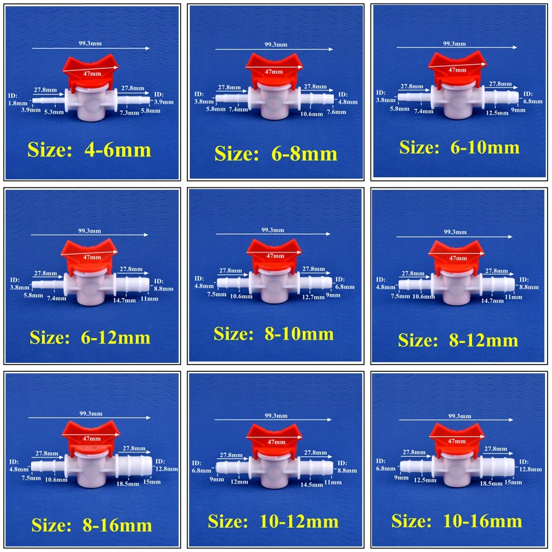 1~50pcs 4~25mm POM Ball Valve Drip Irrigation System Hose Pagoda Joint Aquarium Tank Air Pump Garden Water Connector Pipe Valve