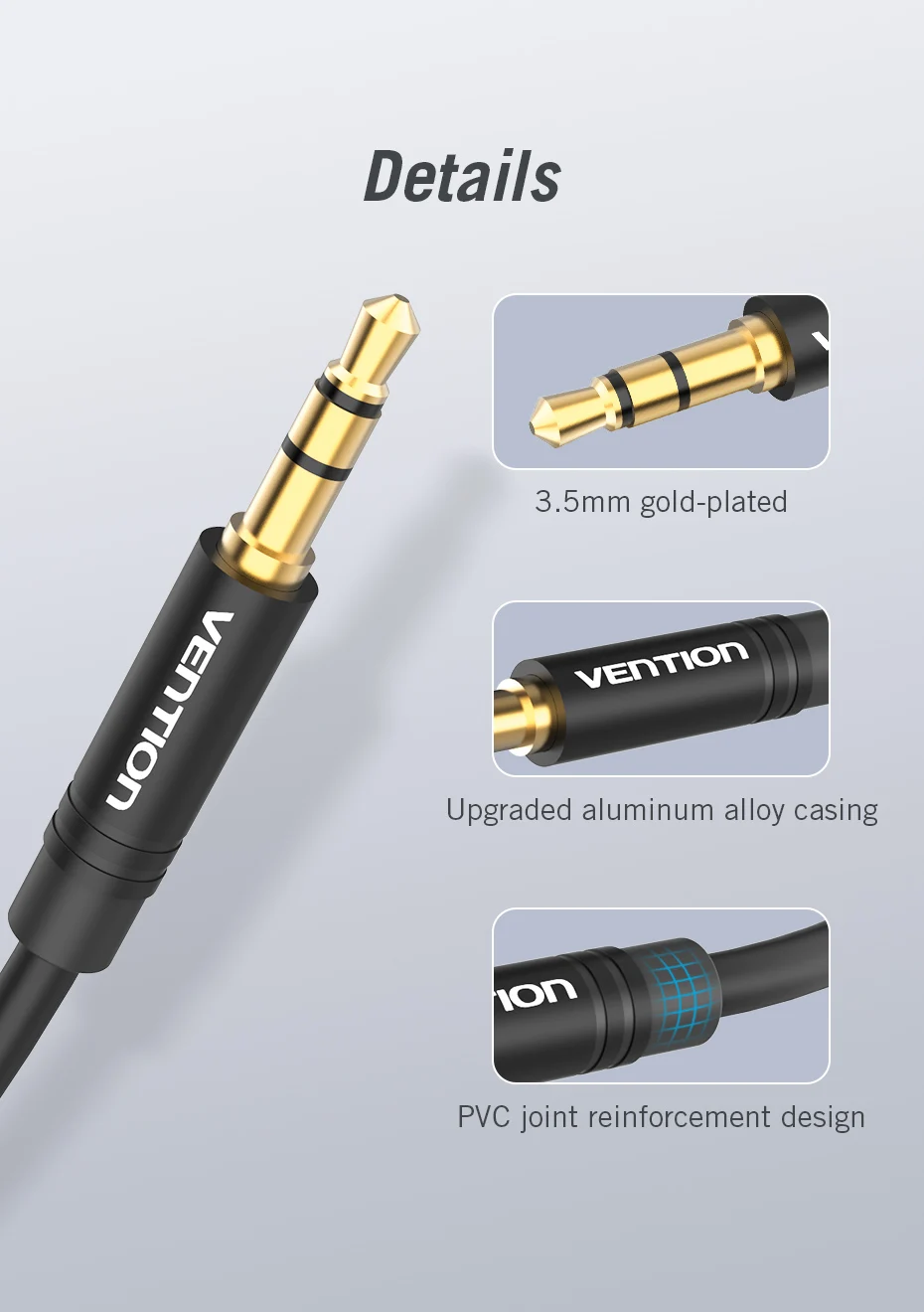 Vention Audio Splitter Jack 3.5 Cable Male to Female Double Jack for Laptop Speaker Headphone Splitter Aux Cable 3 5 Jack Cable