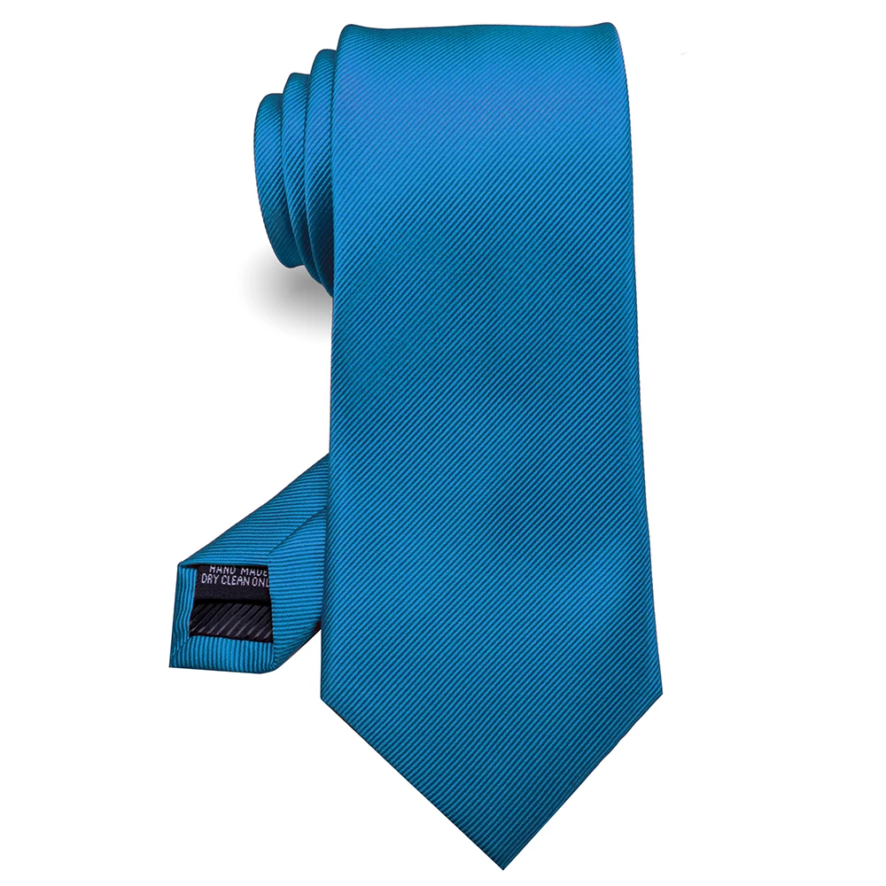 KAMBER Men's Tie Solid Color 8cm Silk Jacquard Necktie Green Red Ties for Men Formal Business Wedding Accessories Drop Shipping