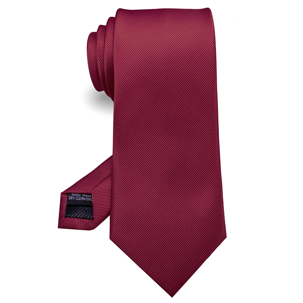 KAMBER Men's Tie Solid Color 8cm Silk Jacquard Necktie Green Red Ties for Men Formal Business Wedding Accessories Drop Shipping