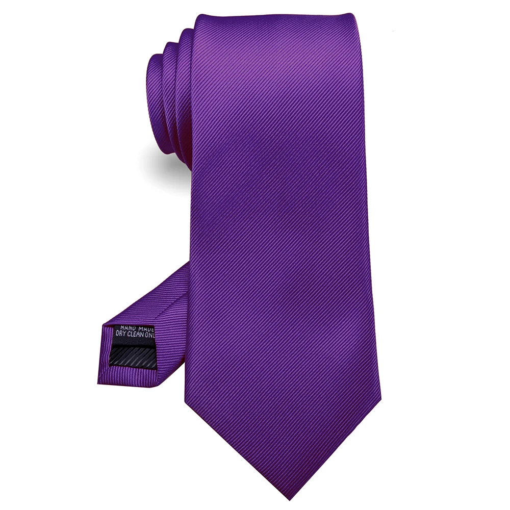 KAMBER Men's Tie Solid Color 8cm Silk Jacquard Necktie Green Red Ties for Men Formal Business Wedding Accessories Drop Shipping
