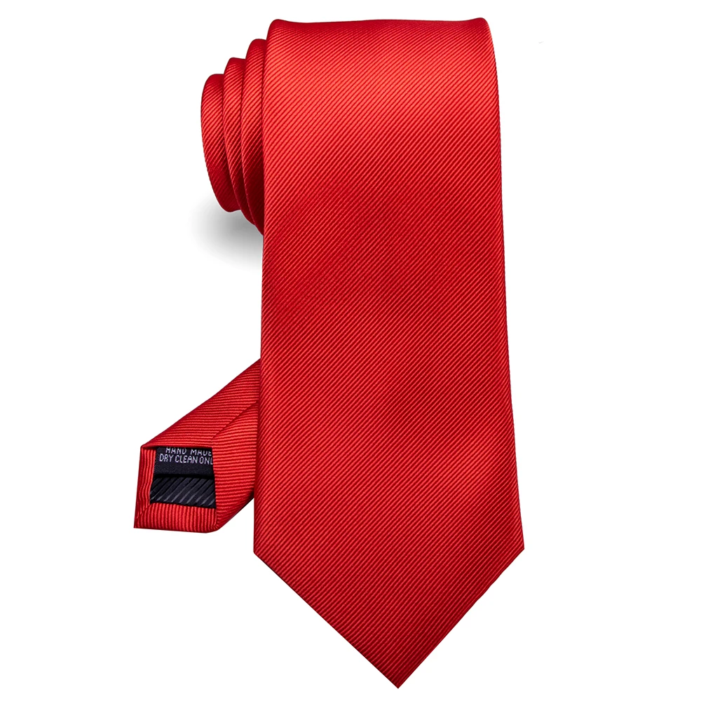 KAMBER Men's Tie Solid Color 8cm Silk Jacquard Necktie Green Red Ties for Men Formal Business Wedding Accessories Drop Shipping