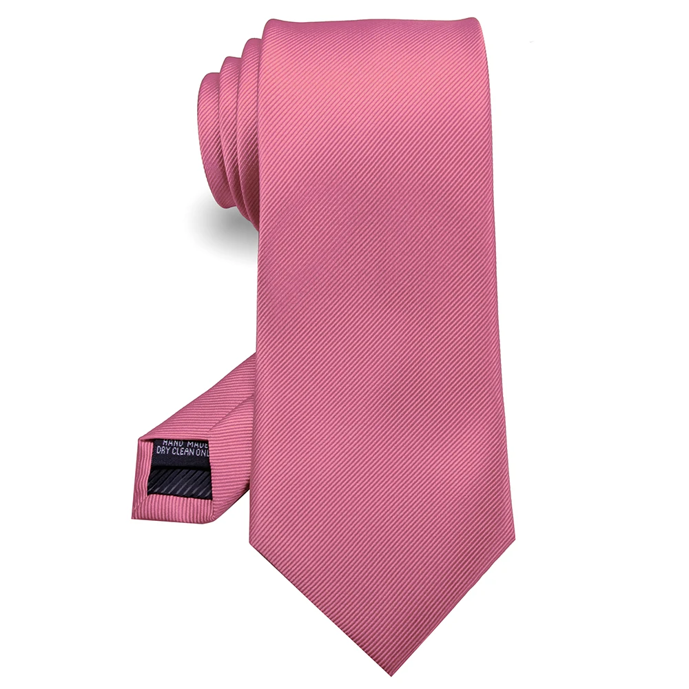 KAMBER Men's Tie Solid Color 8cm Silk Jacquard Necktie Green Red Ties for Men Formal Business Wedding Accessories Drop Shipping