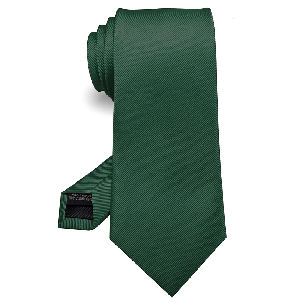 KAMBER Men's Tie Solid Color 8cm Silk Jacquard Necktie Green Red Ties for Men Formal Business Wedding Accessories Drop Shipping