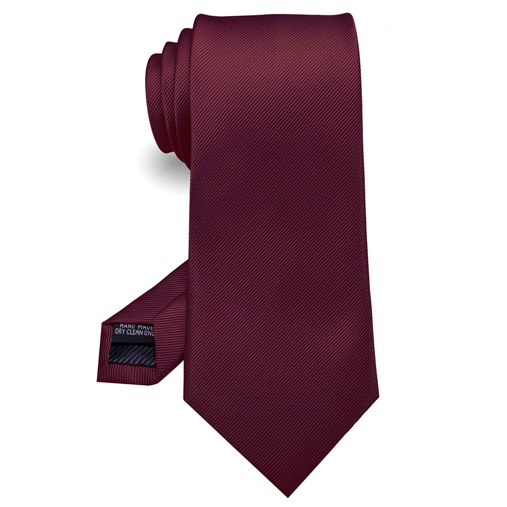 KAMBER Men's Tie Solid Color 8cm Silk Jacquard Necktie Green Red Ties for Men Formal Business Wedding Accessories Drop Shipping