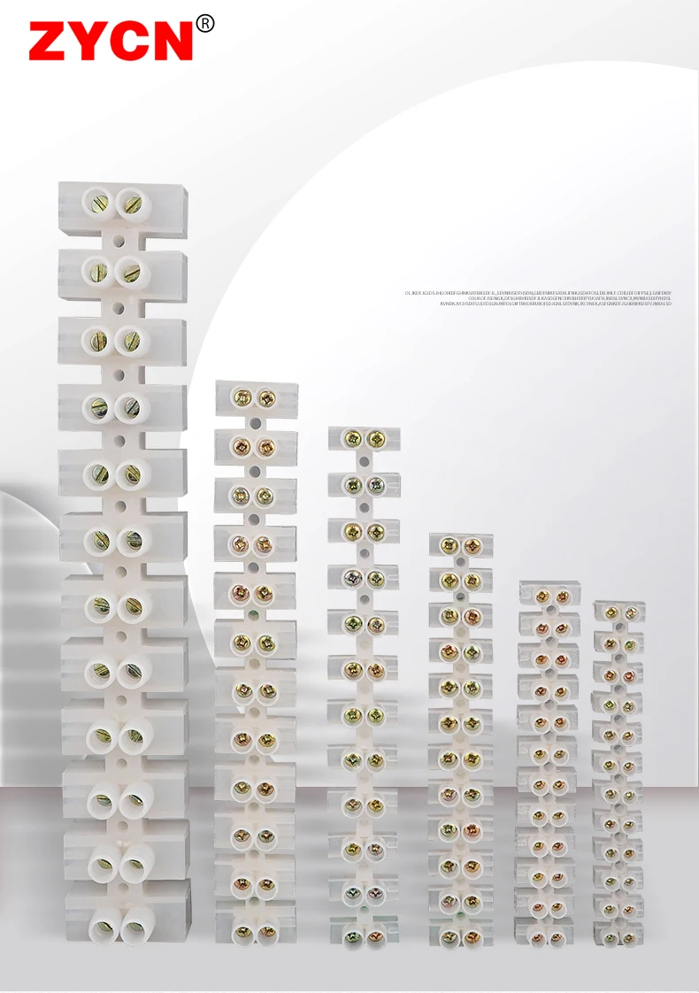 12 Position Barrier Screw X3-1012 Nylon Plastic Terminal Block 20A Transparent White Copper 380V Wire Connector Dual Row