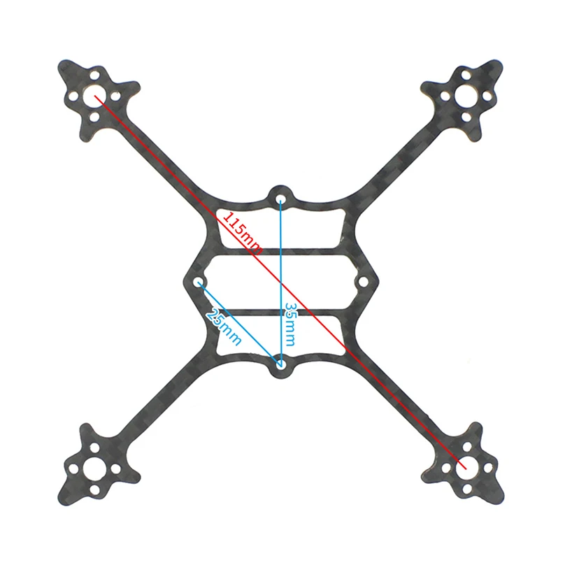 115mm Wheelbase Bottom Plate 3K Carbon Fiber for Happymodel Crux3 Quadcopter FPV Racing Drone Spare Parts