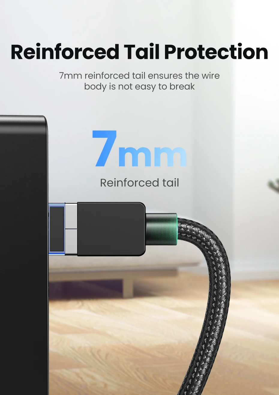 UGREEN Ethernet Cable CAT8 40Gbps Cotton Braided PVC Network Lan Cord for PC Modem Laptop PS 5/4 Router RJ45 Cable Ethernet
