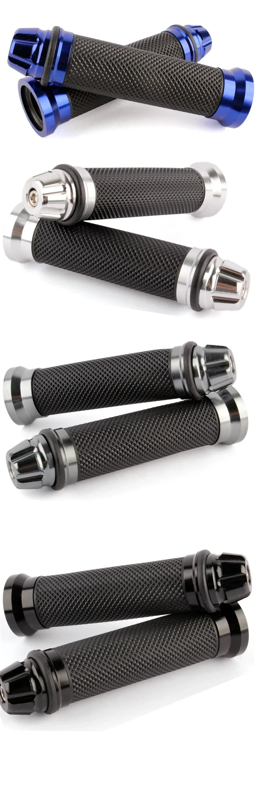 1 Pair Anti-Slip Motorcycle Grips Hand Handlebar Bar Bicycle Rubber Motorcycle Mountain Cycle Handle Handlebar Bar Grips