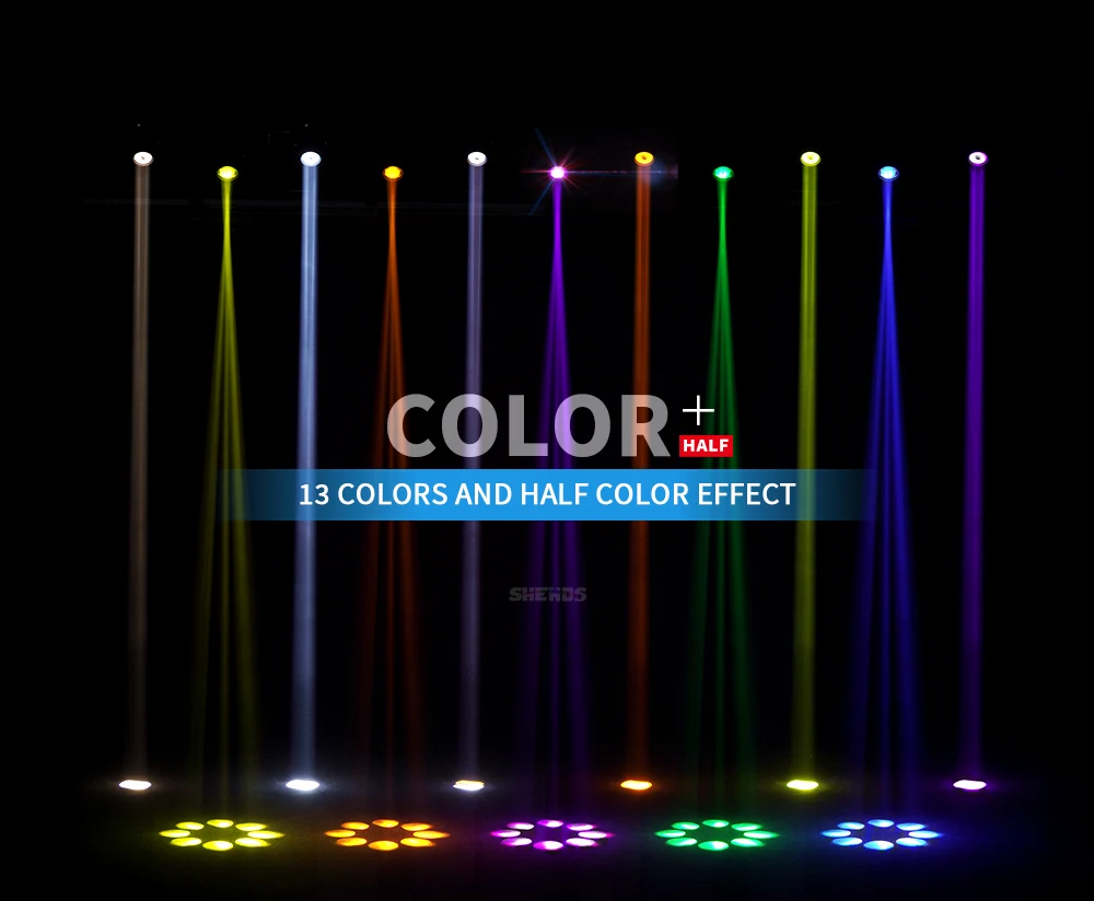 New Arrival SHEHDS 2PCS Bulb MINI 230W 7R Beam Moving Head Lighting with Flight Case Rainbow Wedding Nightclub Theater Disco