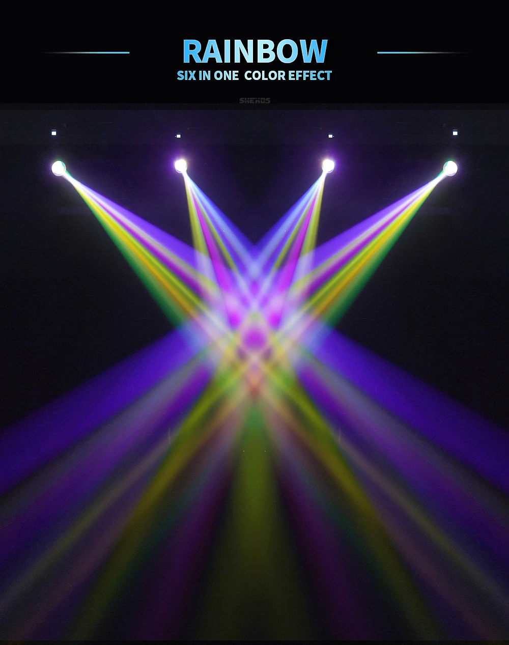 New Arrival SHEHDS 2PCS Bulb MINI 230W 7R Beam Moving Head Lighting with Flight Case Rainbow Wedding Nightclub Theater Disco