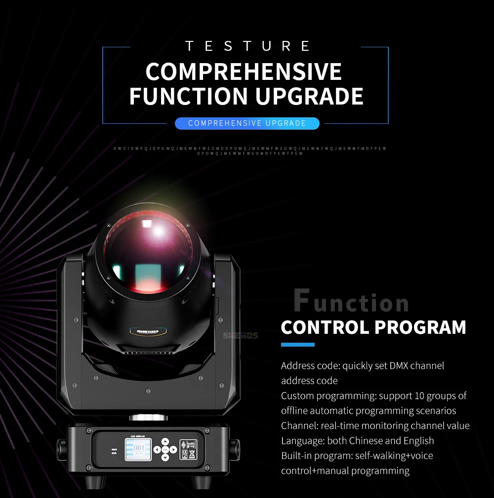 New Arrival SHEHDS 2PCS Bulb MINI 230W 7R Beam Moving Head Lighting with Flight Case Rainbow Wedding Nightclub Theater Disco