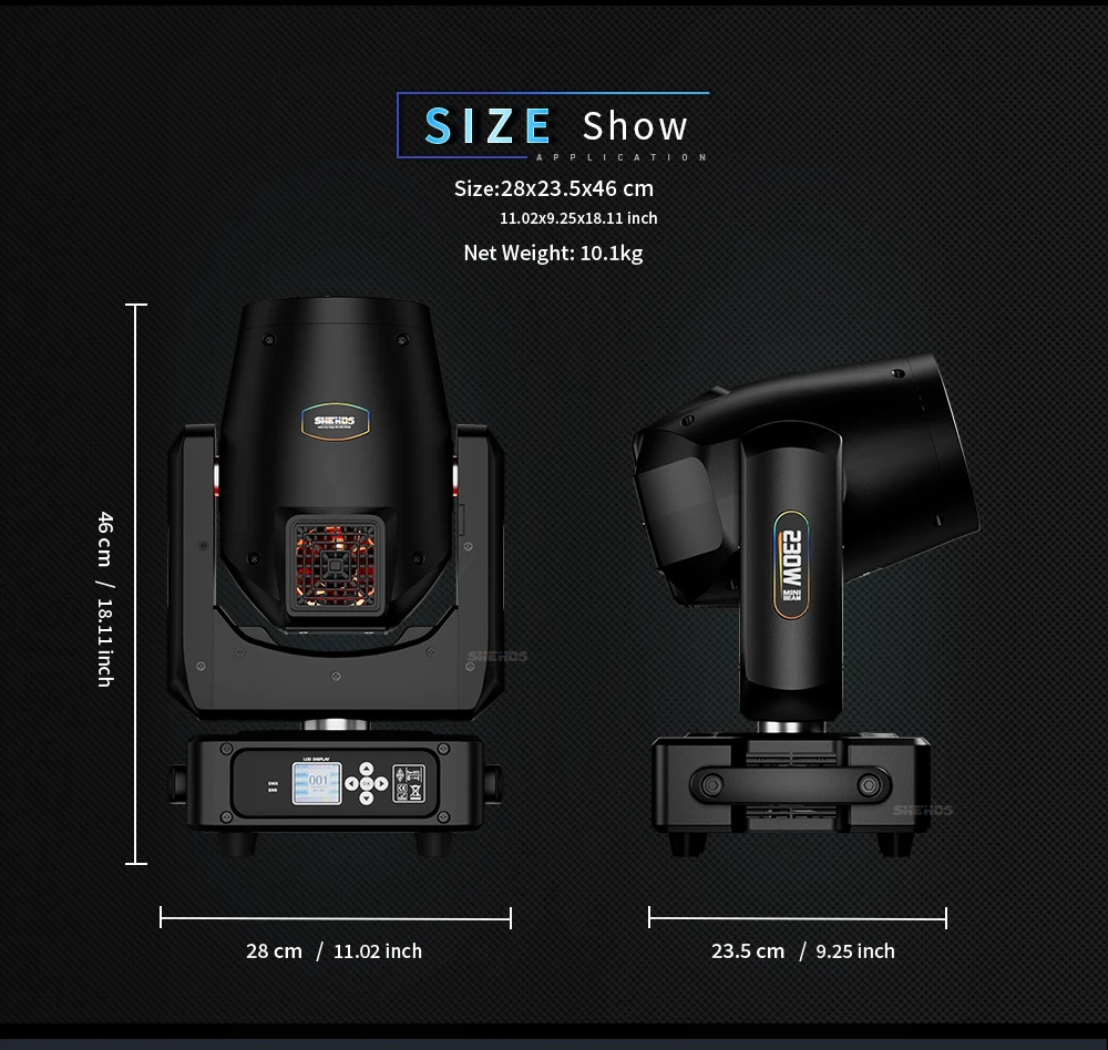New Arrival SHEHDS 2PCS Bulb MINI 230W 7R Beam Moving Head Lighting with Flight Case Rainbow Wedding Nightclub Theater Disco