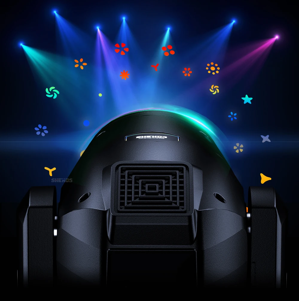 New Arrival SHEHDS 2PCS Bulb MINI 230W 7R Beam Moving Head Lighting with Flight Case Rainbow Wedding Nightclub Theater Disco