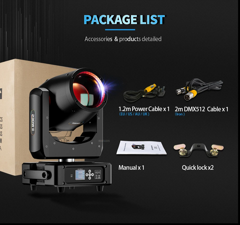 New Arrival SHEHDS 2PCS Bulb MINI 230W 7R Beam Moving Head Lighting with Flight Case Rainbow Wedding Nightclub Theater Disco