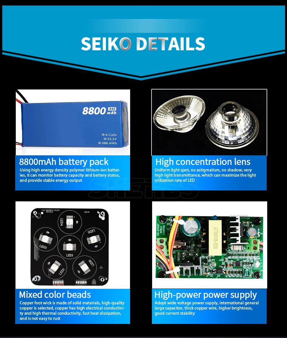 SHEHDS Wireless Remote Control Wifi APP Smart LED Par 6x18W 6in1 RGBAW+UV Battery Lighting Flight Case For Party DJ Disco