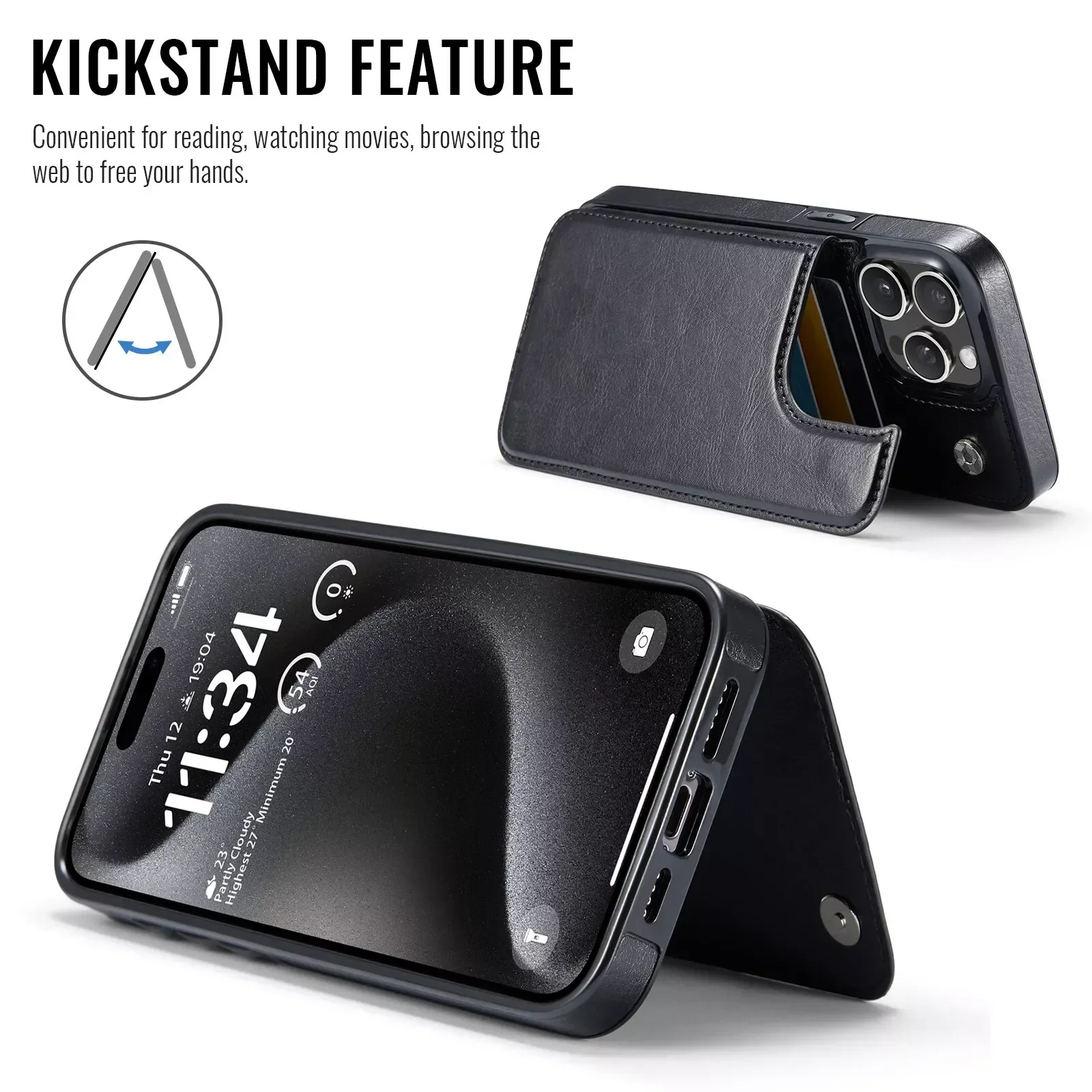 Wallet Card Holder Case for iPhone 16 15 14 13 12 11 Pro Max XS XR Leather Cover