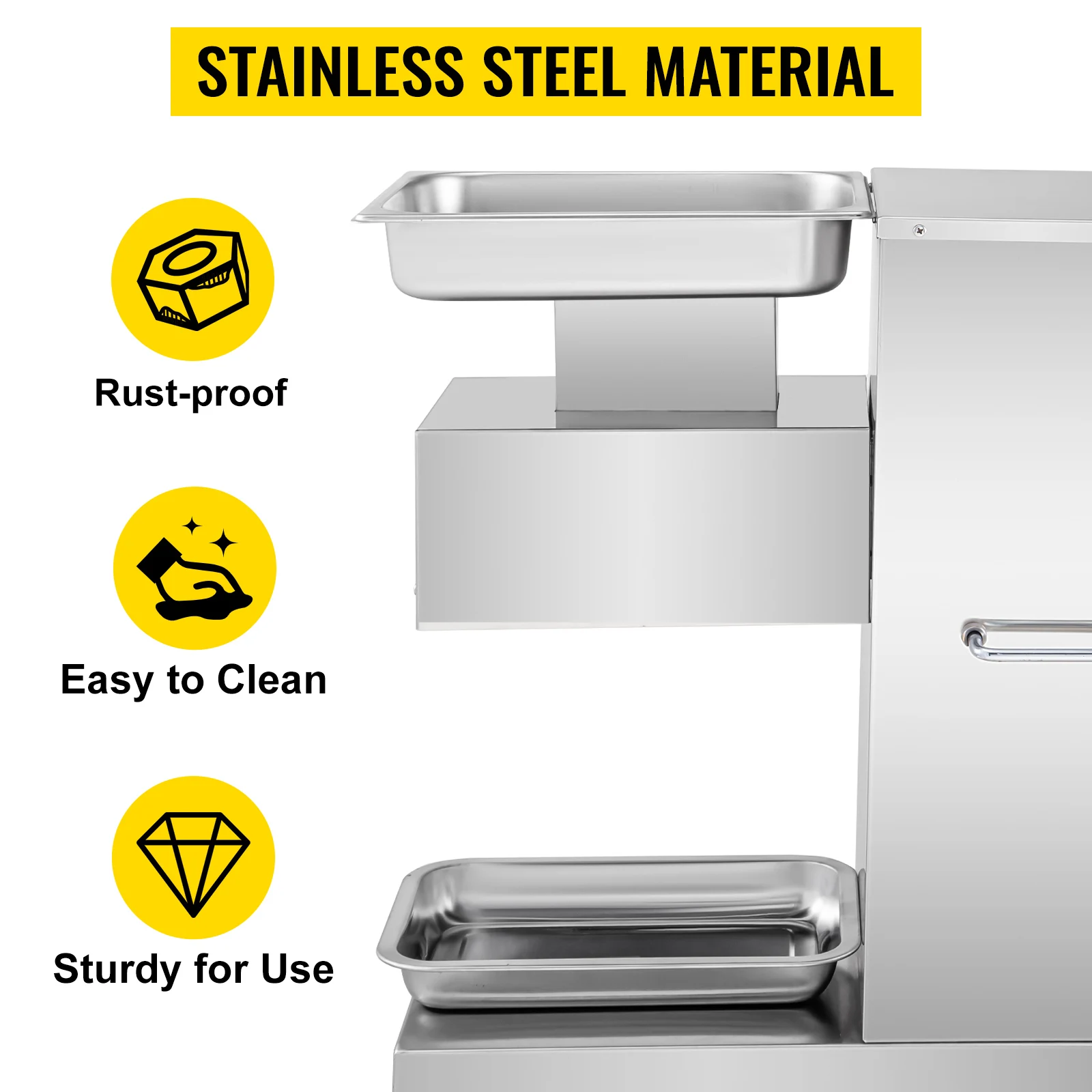 SucceBuy 500Kg/H Electric Meat Slicer 750W Commercial Meat Cutter 3mm Stainless Steel Blades Food Cutting Slicing Machine