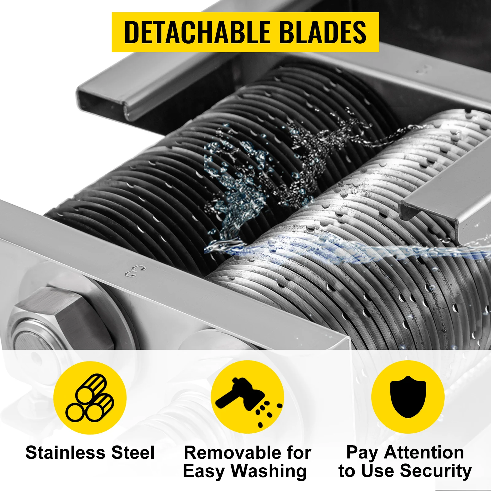 SucceBuy 500Kg/H Electric Meat Slicer 750W Commercial Meat Cutter 3mm Stainless Steel Blades Food Cutting Slicing Machine