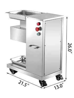 SucceBuy 500Kg/H Electric Meat Slicer 750W Commercial Meat Cutter 3mm Stainless Steel Blades Food Cutting Slicing Machine
