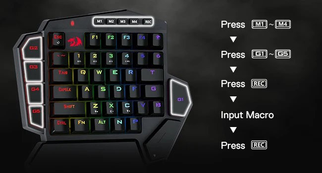 Redragon K585 PRO Wireless 42 Keys Hot-Swappable 3-Mode One-Handed Mechanical Gaming Wrist Support Keyboard