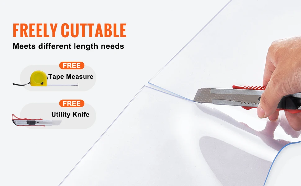 SucceBuy 50/100/150ft PVC Strip Curtain 8"/12" Clear Smooth Plastic Door Strips Curtain Bulk Roll for Warehouses Factories
